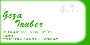 geza tauber business card